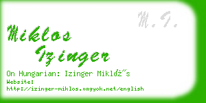 miklos izinger business card